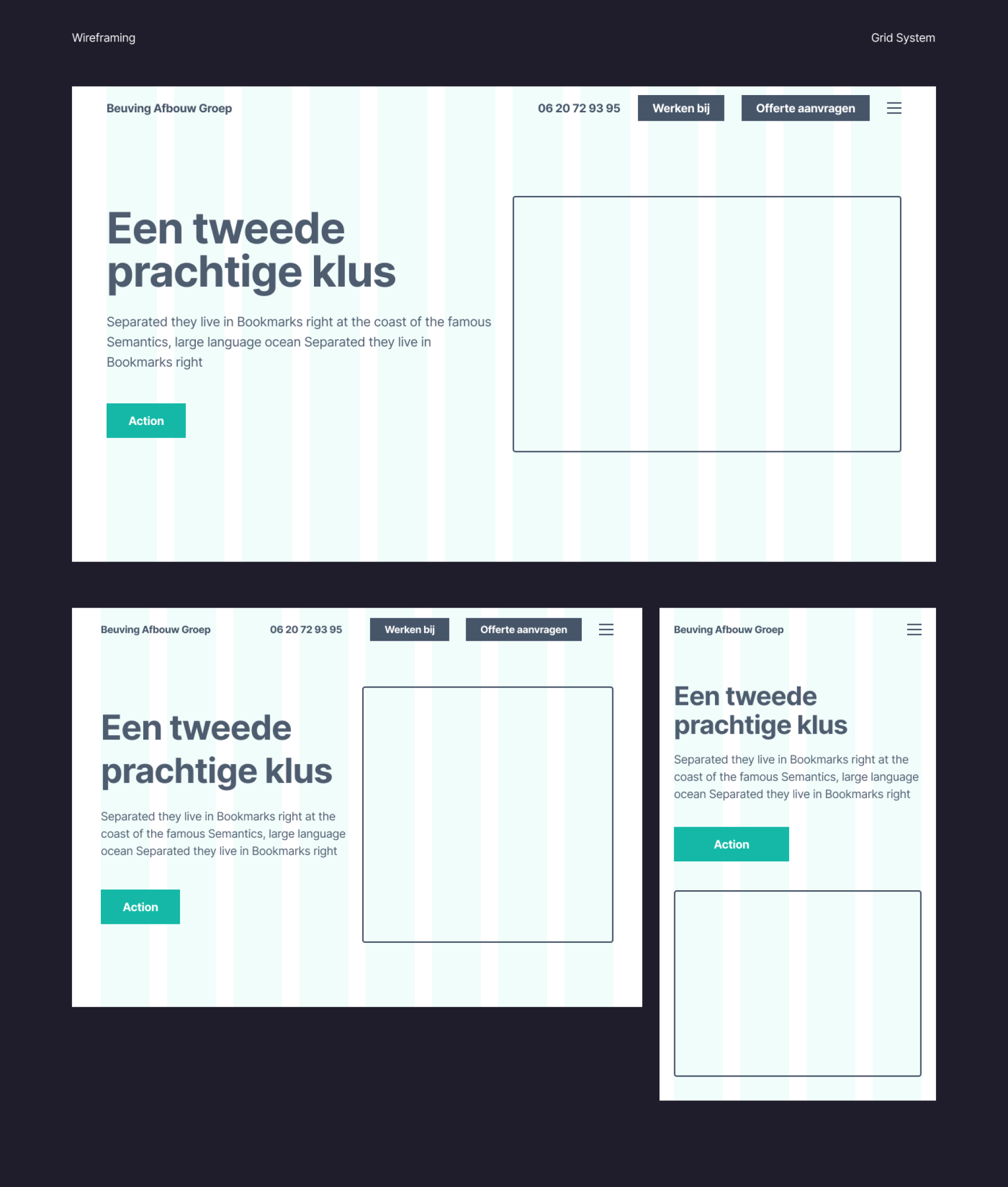 Wireframe en grid